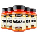 Potássio - 5 Un de 60 Cápsulas - Apisnutri