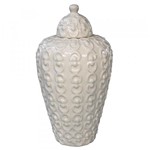 Ficha técnica e caractérísticas do produto Pote Decorativo de Ceramica Branco 21cm X 21cm X 39,5cm - Btc Decor