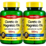 Ficha técnica e caractérísticas do produto 2 Potes Cloreto de Magnesio P.A. 500mg 60 cps Maxinutri