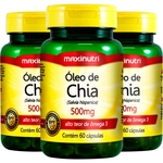 Ficha técnica e caractérísticas do produto 3 Potes Óleo de Chia 500mg 60 cápsulas Maxinutri
