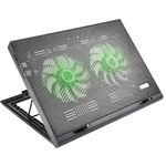 Ficha técnica e caractérísticas do produto 26702 Cooler para Notebook Warrior Power Gamer Led Verde Luminoso - Ac267 - Multilaser