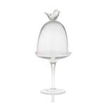 Ficha técnica e caractérísticas do produto Prato Com Pedestal E Cúpula Bird Vidro Transparente Ø12cm
