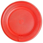 Ficha técnica e caractérísticas do produto Prato Descartável Sobremesa Color Plástico Vermelho - 10 unidades