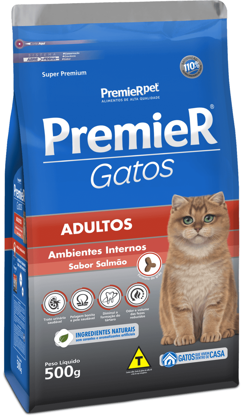 Ficha técnica e caractérísticas do produto Premier Gatos Adultos - Salmão - 500g - FR767286-1