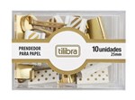 Ficha técnica e caractérísticas do produto Prendedor Tilibra Binder Clips 25 Mm 010 Un Dourado 178268