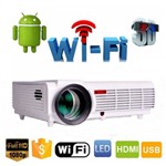 Projetor Led Profissional 3000 Lumes 3d Filmes Slides 1280p Ful Hd Android Led96 Wifi Internet