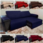 Protetor de Sofá Retrátil e Reclinável para Assento de 1,80m - Azul - Isabel Cristina Art e Decor