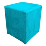 Ficha técnica e caractérísticas do produto Puff Decorativo Dado Quadrado Suede Azul Tiffany - D'Rossi