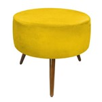 Ficha técnica e caractérísticas do produto Puff Decorativo Sofia Redondo Suede Amarelo - D'Rossi