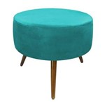 Ficha técnica e caractérísticas do produto Puff Decorativo Sofia Redondo Suede Azul Tiffany - D`Rossi