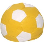 Ficha técnica e caractérísticas do produto Puff Infantil Bola de Futebol em Courino - Amarelo e Branco - Stay Puff