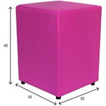 Ficha técnica e caractérísticas do produto Puff Quadrado Courino Pink - At.home
