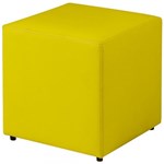 Ficha técnica e caractérísticas do produto Puff Quadrado Decorativo Corino Amarelo - Lymdecor