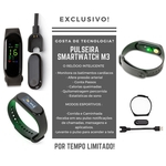 Ficha técnica e caractérísticas do produto Pulseira Inteligente Smartband M3 Monitor Cardíaco Esportivo
