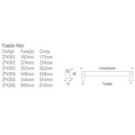 Ficha técnica e caractérísticas do produto Puxador Alen Liso 800Mm Dourado Zen