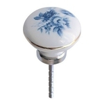 Ficha técnica e caractérísticas do produto Puxador Porcelana Floral Azul P/ Moveis 35mm 85-06