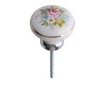 Ficha técnica e caractérísticas do produto Puxador Porcelana Rosa & Floral P/ Moveis 35mm 85-07