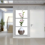 Ficha técnica e caractérísticas do produto Quadro 120x60cm Vaso Flores Rosas Branca Decorativo Interiores - Oppen House