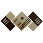 Ficha técnica e caractérísticas do produto Quadro Artesanal Abstrato Losango 65x125cm Marrom Uniart - Marrom