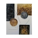 Ficha técnica e caractérísticas do produto Quadro Artesanal com Textura Abstrato II Marrom 40x50cm Uniart