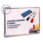 Ficha técnica e caractérísticas do produto Quadro Branco Moldura de Aluminio 60x40 com Brinde - Cortiarte