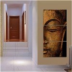 Ficha técnica e caractérísticas do produto Quadro Buda para Sala Hall Decorativo 120x60 Mosaico 3 Peças