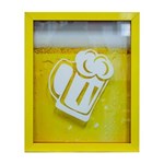 Ficha técnica e caractérísticas do produto Quadro Chopp Porta Tampinhas 22x27x3 Cm Amarelo - Amarelo