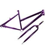 Ficha técnica e caractérísticas do produto Quadro De Bicicleta Feminino Aro 26 + Garfo Lilas