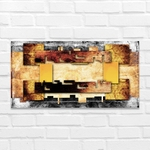 Ficha técnica e caractérísticas do produto Quadro Decorativo Abstrato Amarelo para Quarto, Sala de Jantar e Estar 55x100