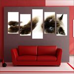 Ficha técnica e caractérísticas do produto Quadro Decorativo Gatos Mosaico 5 Peças Pet Shop Decoração