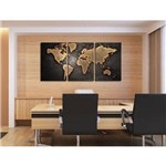 Ficha técnica e caractérísticas do produto Quadro Decorativo Interiores Mapa Mundi 60x120cm em Canvas Qualidade de Galeria de Arte
