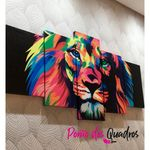 Ficha técnica e caractérísticas do produto Quadro Decorativo Leão Colorido