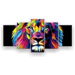 Ficha técnica e caractérísticas do produto Quadro Decorativo Leão de Judá Color Print 129x61