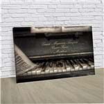 Ficha técnica e caractérísticas do produto Quadro Decorativo Piano Teclado Vintage 60x40 em Tecido