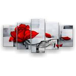 Ficha técnica e caractérísticas do produto Quadro Decorativo Pintura Rosa Vermelha 129x61