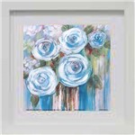 Ficha técnica e caractérísticas do produto Quadro Floral Rosas Azul II com Vidro 22x22cm - Kapos