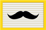 Ficha técnica e caractérísticas do produto Quadro Mustache (Bigodinho) (30x40 Cm, Amarelo)