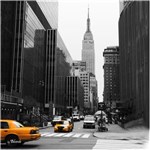 Ficha técnica e caractérísticas do produto Quadro Nova York Taxis Preto e Branco 30x30