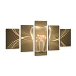 Ficha técnica e caractérísticas do produto Quadro Oppen House 75x125cm Canvas Dente Dourado Clínicas Odonto Decorativo
