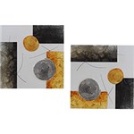 Ficha técnica e caractérísticas do produto Quadro Par Abstrato Círculos Artesanal (30x30x6cm) Uniart
