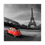 Ficha técnica e caractérísticas do produto Quadro Paris Carro Uniart Vermelho & Cinza 30x30cm - Vermelho
