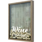 Quadro Porta-Rolhas de Vinho Natural Wine Tasting 22x27x4cm - Kapos