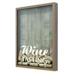 Ficha técnica e caractérísticas do produto Quadro Porta Rolhas de Vinho Wine Tasting 22X27Cm Natural - Kapos