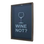 Ficha técnica e caractérísticas do produto Quadro Porta Rolhas Taça Wine Not? 30x50x5 - Marrom Médio