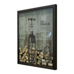 Ficha técnica e caractérísticas do produto Quadro Porta Rolhas 32x42x4cm Wine Garrafa Betume - Kapos