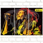 Quadro Triplo Decorativo - Bob Marley - Modelo a
