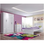 Ficha técnica e caractérísticas do produto Quarto Completo Juvenil 3 Peças Branco Henn