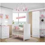 Ficha técnica e caractérísticas do produto Quarto Infantil Doce Sonho Branco Rosa Qmovi