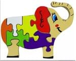 Ficha técnica e caractérísticas do produto Quebra Cabeça Elefante - Madeira - Brinquedo Pedagógico