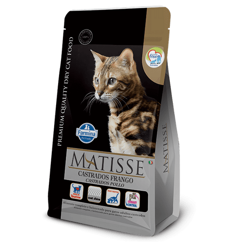 Ficha técnica e caractérísticas do produto Ração Farmina Matisse Feline Formula para Gatos Adultos Castrados Sabor Frango 10,1kg